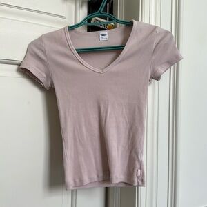 Pink v-neck t-shirt